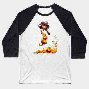 Graphic Style Halloween witch Baseball T-Shirt